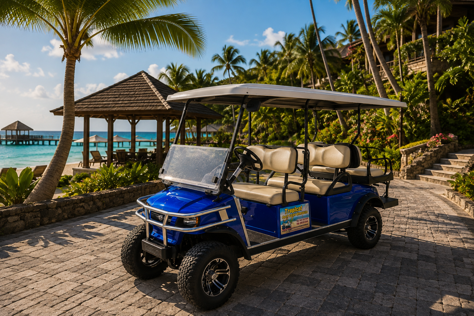 4 Seater golf cart — Tropical Golf Cart Rentals San Pedro Belize